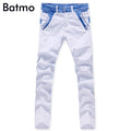 2017 fashion men's denim jeans white casual pants brand new style man's straight pants designer trousers 28--34 Free Shipping
