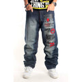 Hot Sales 2017 Mens Original Design Full Length Baggy Jeans Man's Denim Hip Hop Skateboard Embroidery Jeans High Street Pants