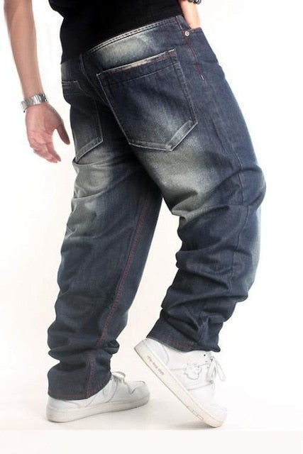 Hot Sales 2017 Mens Original Design Full Length Baggy Jeans Man's Denim Hip Hop Skateboard Embroidery Jeans High Street Pants
