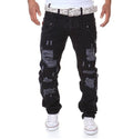 2018 spring and autumn men  cargo pants hole  jeans man's Pockets trousers cotton casual pant
