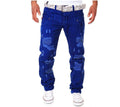 2018 spring and autumn men  cargo pants hole  jeans man's Pockets trousers cotton casual pant