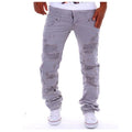 2018 spring and autumn men  cargo pants hole  jeans man's Pockets trousers cotton casual pant