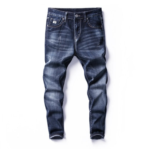 2019 Fashion New Men's Casual Boutique Denim Trousers / Man's Washed White Slim Jeans